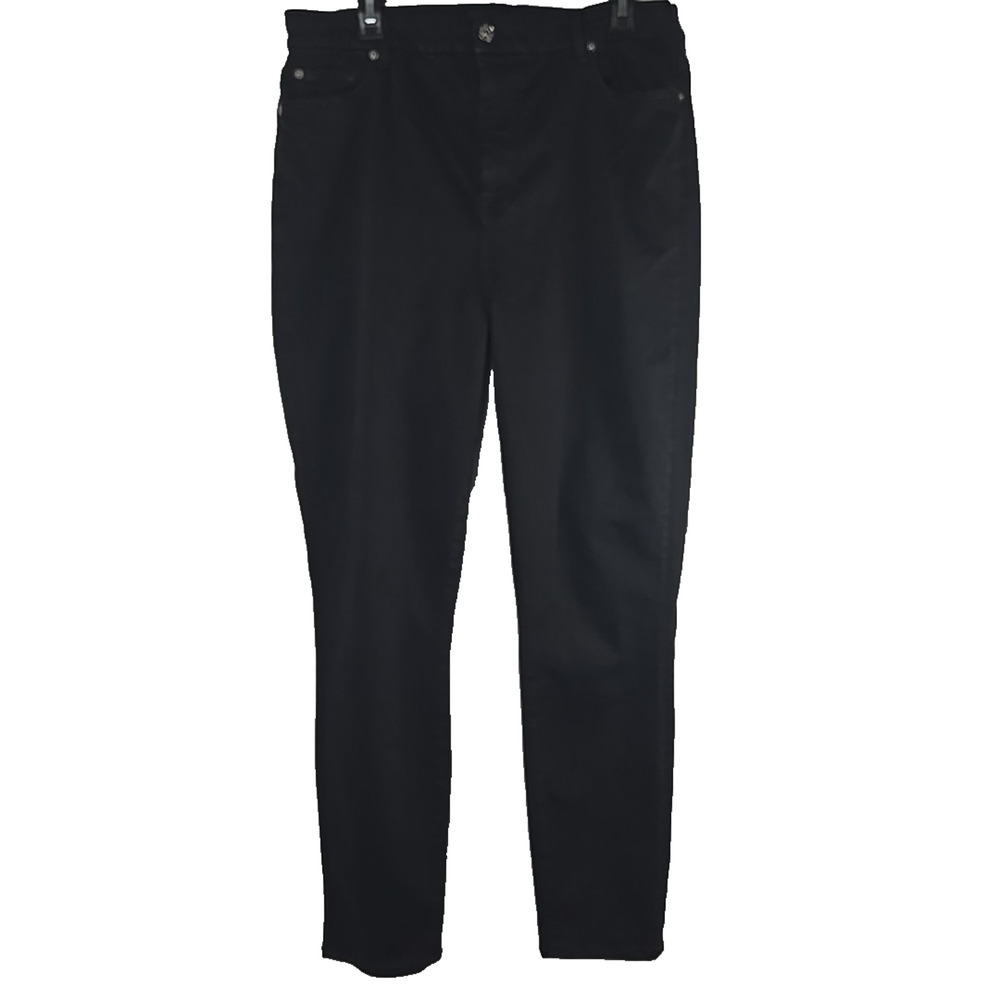 7FAM Women's Black High Rise Skinny Leg‎ 5-Pocket Trouser Pant 32 (29.5" Inseam)
